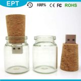Wholesale 2GB / 4GB / 8GB / 16GB Wooden Glass Drift Bottle USB Flash Drive with Gift Box