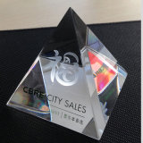 Crystal Pyramid with Customized Logo for Promotional Gift