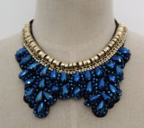 Bead Crystal Fashion Charm Chunky Bib Costume Choker Collar Necklace (JE0007)