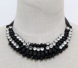 Bead Crystal Fashion Charm Chunky Bib Costume Choker Collar Necklace (JE0024)