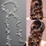 Luxury Leaf Headband Pearl Crystal Long Bridal Hairbands Crown Hair