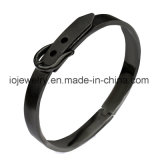 Black Color stainless Steel Buckle Bangle Bracelet