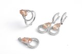 Hot Selling Silver Jewelry Set with Pear Cut CZ