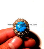 Semi Precious Stone Crystal Turquoise Flower Carving