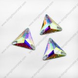 China Factory Price Flat Back Ab Color Triangle Sew on Beads for Clothes