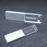 Slim Promotion Custom crystal USB Flash Memory with LED Light