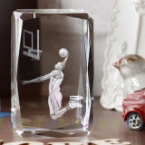 NBA 3D Crystal Glass Laser Cube for Basketball