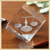3D Laser Crystal Glass Cube Gifts Glass Paperweight (KS04097)