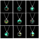 Halloween Christmas Luminous Fluorescent Necklace Alloy Glow in The Dark Necklaces Gift, Fashion Jewelry
