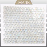 Crystal White Penny Round Glass Mosaic for Bathroom Tile Wholesale