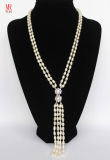 Long Fashion Natural Rice Pearl Necklace (EN1309)