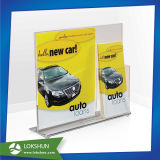 Customized Acrylic Menu Holder Display with Brochure Pocket