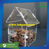 Wholesale Clear Acrylic House Shaped Donation Box with Lock