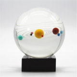 Home Decoration Crystal Solar System Ball Crystal Ball with Wood Stand