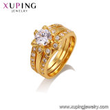 14303 Fashion Wholesale Cubic Zirconia Jewelry 24K Gold Color Gemstone Ring for Women