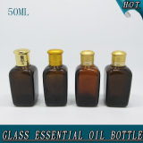 50ml Square Screw Cap Amber Glass Essential Oil Bottle