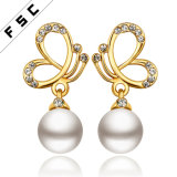Fashion Accessories Gold Plated Butterfly Pearl Earrings