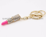 OEM Metal Fashion Crystal Lipstick Keyring Keychain Key Ring Chain