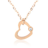 Factory Wholesale Jewelry Fashion Rose Gold Diamond Heart Necklace
