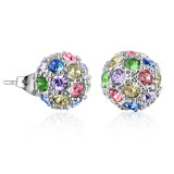 Fashion Zinc Alloy Jewelry Ball Shaped Colorful Crystal Earring