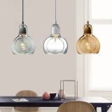 Modern Bulb Shaped Transparent Pendant Glass Light for Kitchen