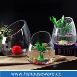 Crackled Unicolor Ball Shape Glass Vase