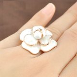 Hot Sale Blooming Enamel Flower Rings Bridal Engagement Ring