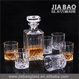 7PCS Drinking Set One Soda Lime Glass Whiskey Bottle with 6 Cups
