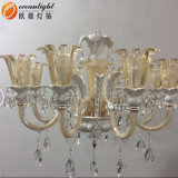 Antique Brass Candle Chandelier with Glass Chandelier Lighting Suspension Luminaire Owc006
