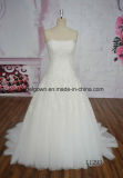 Factory Price Strapless Beading Lace Ivory Wedding Dress L1293