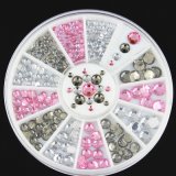 3D Nail Art Decorations White Pink Grey Women Glitters DIY Rhinestones