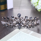 2018 Newest Customized Christmas Party Decoration Crystal Crown Wedding Glass Stonne Golden Rhinestone Tiaras Bridal Crown (BC11)