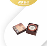 Retro Wooden Commemorative Coin Box with a Compass