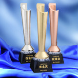 Metal Oscar Trophy Customized Logo or Words Crystal Base Sport Events Award Cup Sport Souvenirs Athletics Champions Trophy