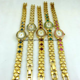 Fashion Copper Wrist Watches Ladies Gold Crystal Jewelry Watch Quartz