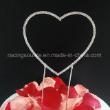 Renaissance Single Heart Wedding Cake Topper Rhinestone Heart