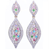 Exaggerated Long Droplets Bride Crystal Earrings Wholesale Crystal Stud Earrings