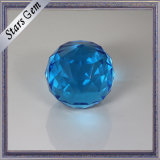 Beautiful Round Faceted Blue Round Crystal Glass Beads