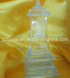Crystal Glass Pagoda Can Inner Laser Engraving for Decoration or Gifts
