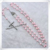 New Fashion Religious Plastic Rosary Cross Necklaces Catholic Rosary (IO-cr257)