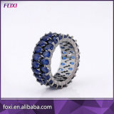 Fashion Brass Micro Pave Rings in Blue Color