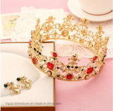 Bride Vintage Crown Rhinestone Crown Hair Ornaments Earrings and Tiara (J03)