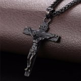 Cross Crucifix Jesus Piece Pendant Necklace for Men