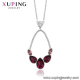 43838 Xuping Leaf Shape Crystals From Swarovski Gold Chain Necklace Designs