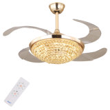 42 Inch Crystal Invisible Ceiling Fan with LED Light