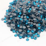 Wholesale Peacock Blue Color Round Hotfix Stone for Clothing