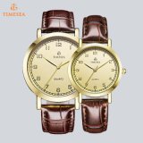 Top Quality Genuine Leather Couple Lover Wrist Brand Watch 70014