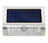Solar Powered PIR Motion Sensor 9 LEDs Wall Light Stainless Steel Wireless Lamp