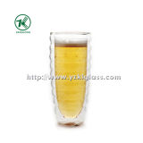 Clear Double Wall Glass Cup for Home Decoration (Dia8.6cm, H: 16cm, 470ml)