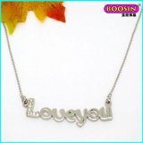 2015 Fashion Factory Wholesale Simple Silver Design Name Necklace